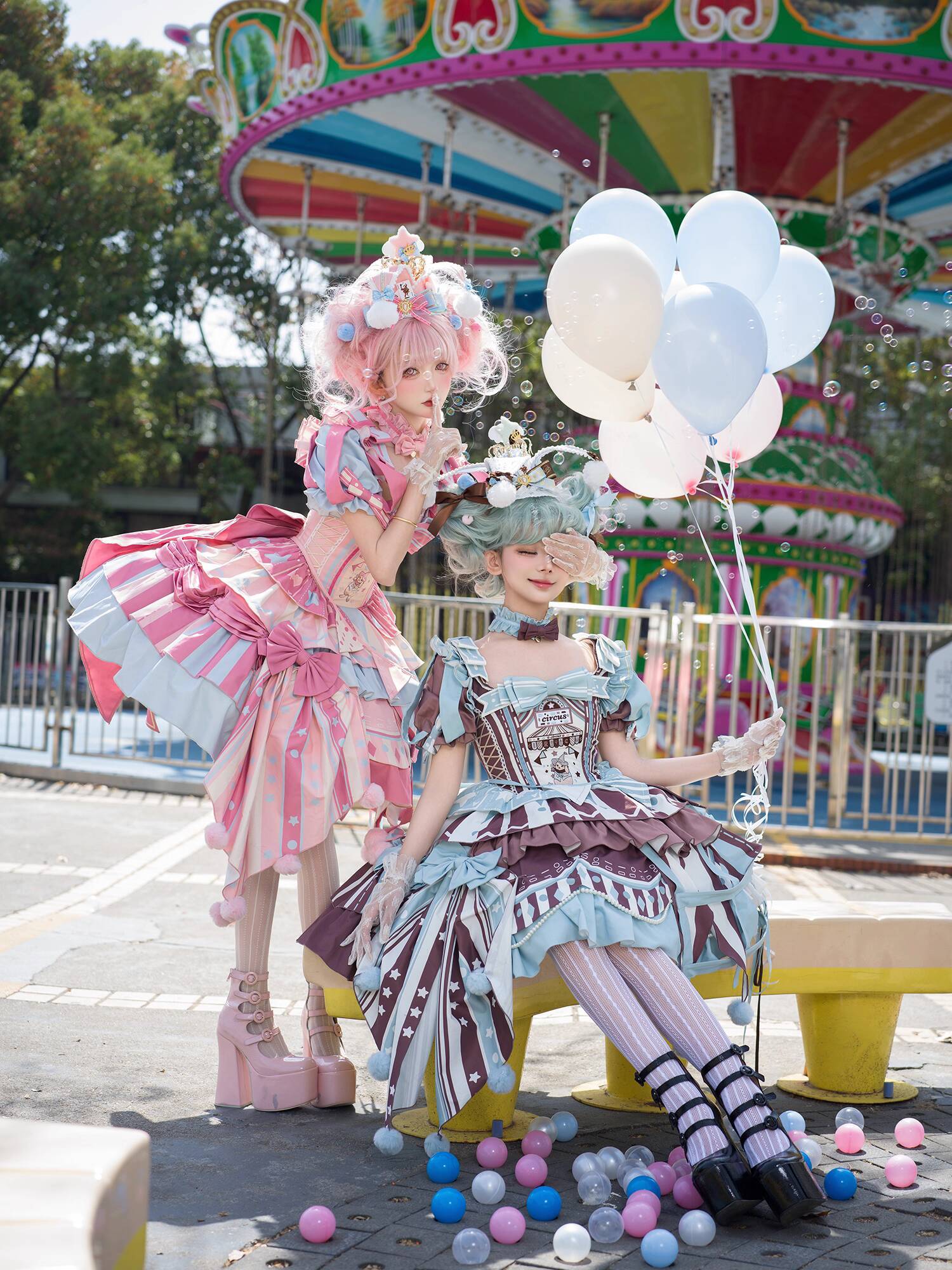 Anime Cosplay Ladies - 新しいフィエスタカーニバルハロウィンコスコスプレサーカス童話オープニングロリータスカートLOスカート