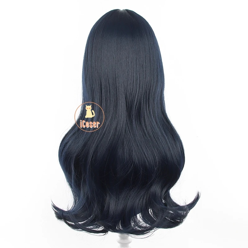 Anime Cosplay Blue Hair - 3,v;5'h\8/菅地京太郎のコスプレウィッグ、アニメ「ウィンドブレーカー」のダークブルーのロングヘア、ボフリン、ハロウィンパーティー、男女兼用、小道具7;j'9.g\2/