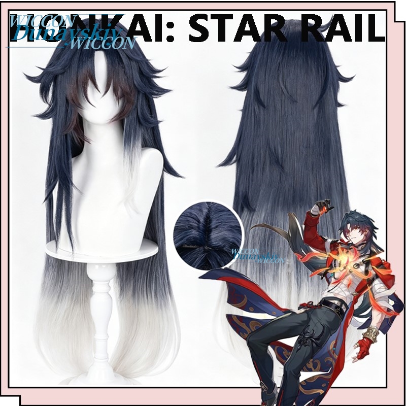 Anime Cosplay Blue Hair - ゲーム Honkai スターレール Mortenax ブレードウィッグコスプレブルーグレーロングヘア Planarcadia