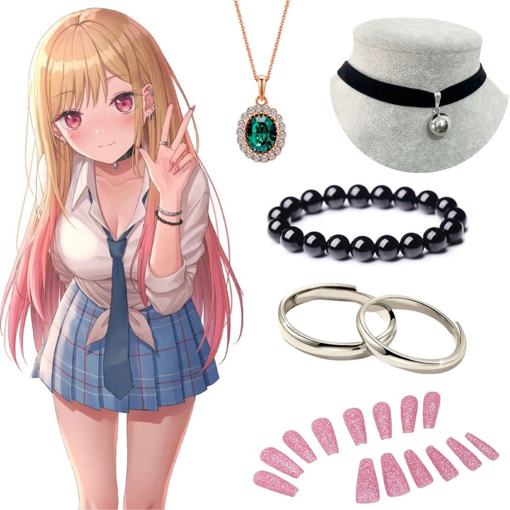 Kitagawa Anime Cosplay - キタガワマリン イヤリング ネックレス マイドレスアップダーリン コスプレアクセサリー ネイルアート