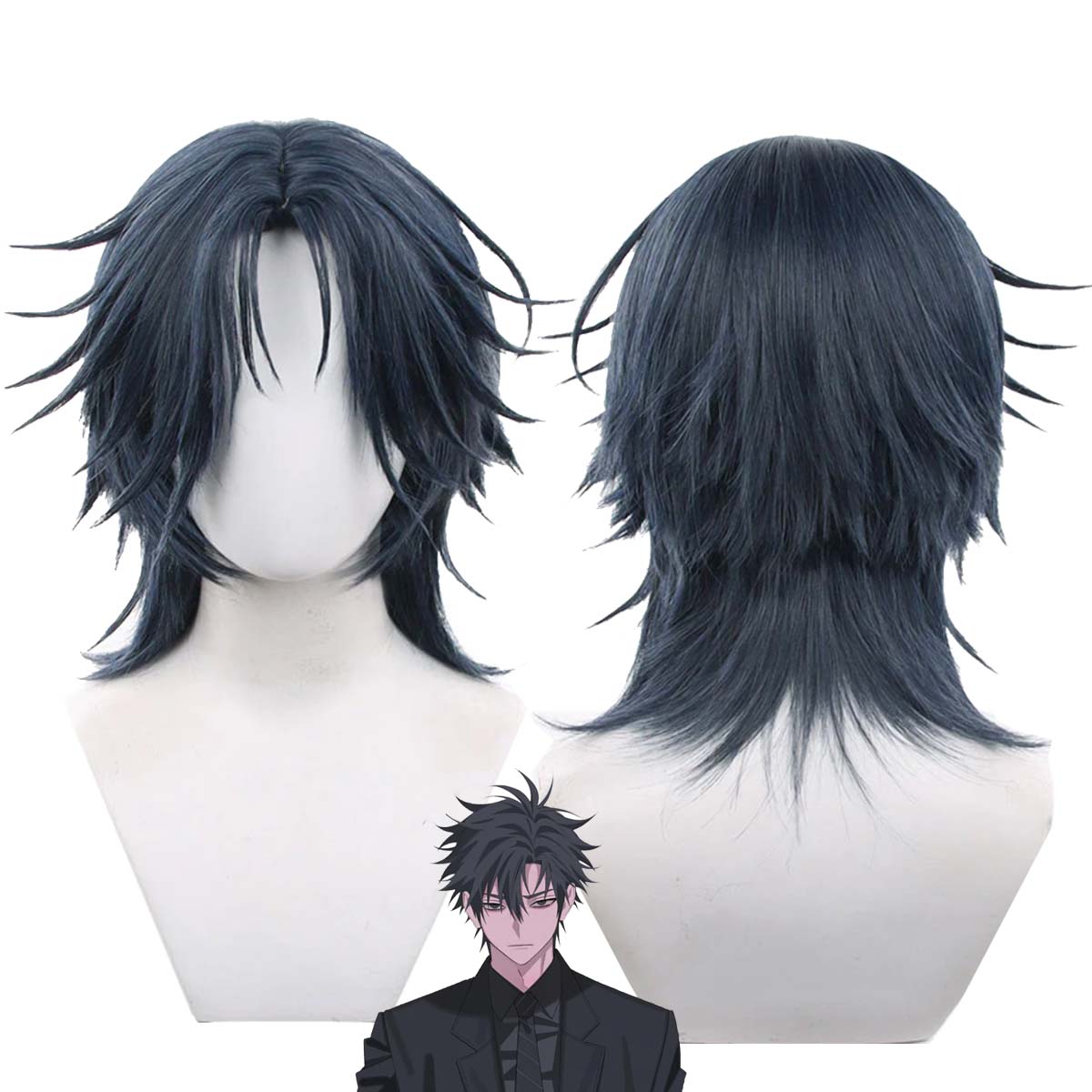 メンズアニメリンククリック ジェイ・リー コスプレウィッグ  - Anime Cosplay Blue Hair のレビューと価格