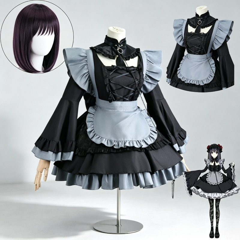 北川マリン ドレスアップダーリン コスプレ衣装 メイド服 黒 - Kitagawa Anime Cosplay のレビューと価格